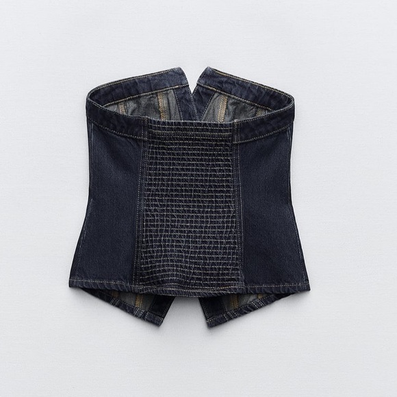 Fitted dark denim jeans top - Picture 5 of 7